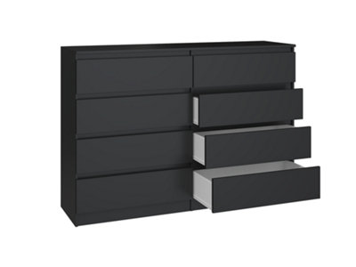 M8 140 Large Malwa Chest of Drawers Black