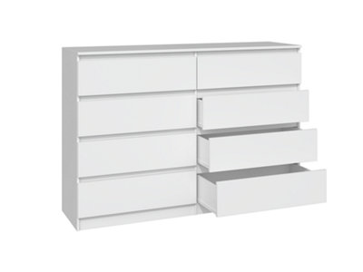 M8 140 Large Malwa Chest of Drawers White