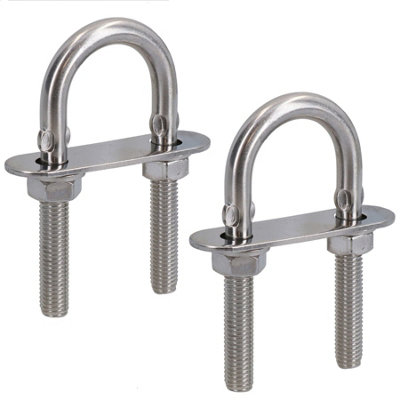 M8 28mm x 75mm U-Bolt / N-Bolt Stainless Steel Marine Grade Boat Trailer 2 Pack