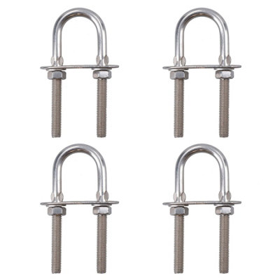 M8 28mm x 94mm U-Bolt / N-Bolt Stainless Steel Marine Grade Boat Trailer 4 Pack