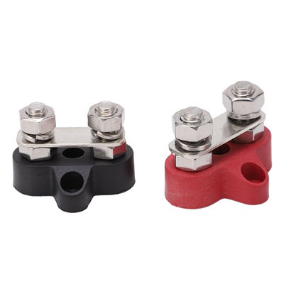 M8 Battery Terminal Block Connector Kit for DC 12V/24V Cars and Boats-Positive&Negative Posts