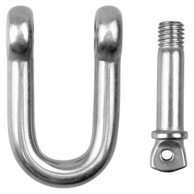 M8 D Shackles with Screw Lock ( Pack of: 2 ) Heavy Duty Steel Durable Hook Ring for Towing and Outdoor Activities