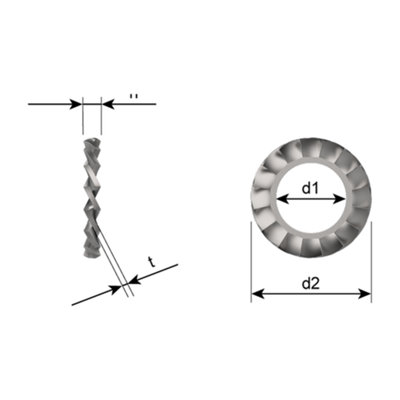 M8 External Tooth Washer 25 Pack DIN 6798-A A2 Stainless Steel