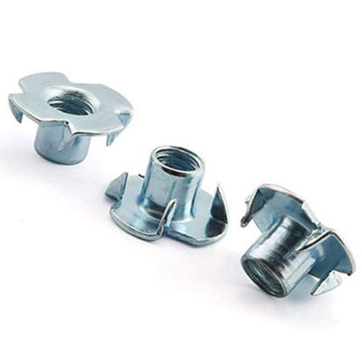 M8 T Nuts Four Pronged Captive Blind Threaded Inserts for Wood ...