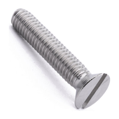 M8 X 25 Slot Csk Machine Screw 10 Pack DIN 963 A2 Stainless Steel