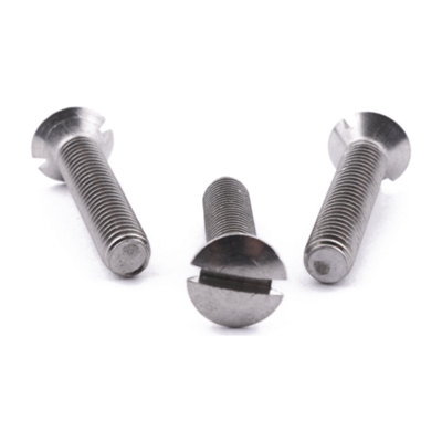 M8 X 25 Slot Raised Csk Machine Screw 10 Pack DIN 964 A4 Stainless Steel