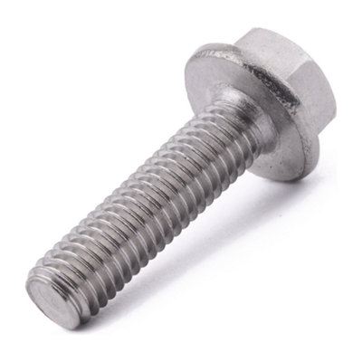 M8 X 35 Hex Non-Serrated Flange Screw 10 Pack DIN 6921 A4 Stainless Steel