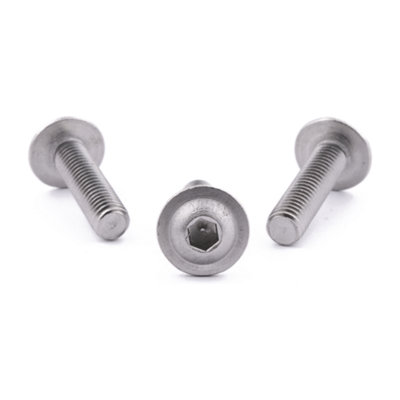 M8 X 45 Hexagon Socket Button Flange 10 Pack ISO 7380-2 A2 Stainless Steel