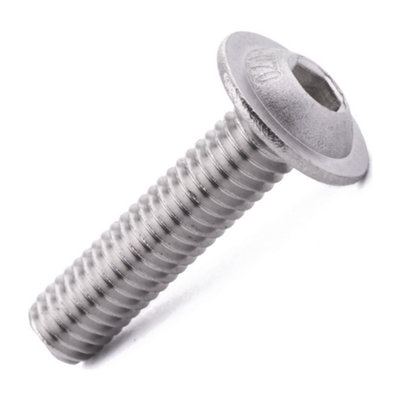 M8 X 70 Hexagon Socket Button Flange 10 Pack ISO 7380-2 A2 Stainless Steel