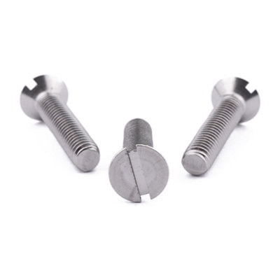 M8 X 70 Slot Csk Machine Screw DIN 963-A 10 Pack A4 Stainless Steel