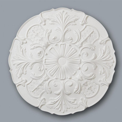 M80 Ceiling Rose - Medallion Lightweight Resin Ornate Decor Traditional Light Chandelier Feature Paintable Ceiling Centre 60cm