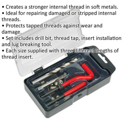 M9 x 1.25mm Thread Repair Kit - Drill Bit - Thread Tap - Lug Breaking Tool