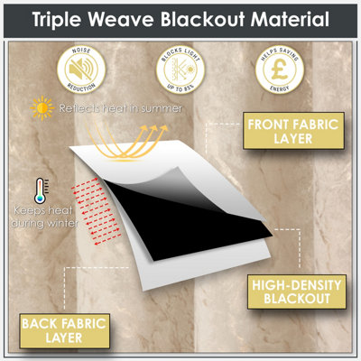 Mabel Blackout Velvet Eyelet Curtains, Natural - 66 x 90 inch Pair