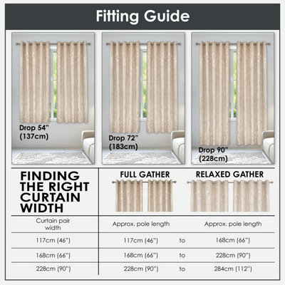 Mabel Blackout Velvet Eyelet Curtains, Natural - 66 x 90 inch Pair