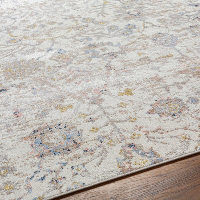 Machine Washable Oriental Boho Ivory Livia Area Rug 200 x 275 cm - Easy ...