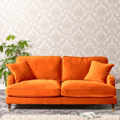 Burnt orange deals sofa set