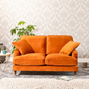 Mackenzie 2 Seat Velvet Sofa - Burnt Orange