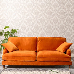 Mackenzie 4 Seat Velvet Sofa - Burnt Orange