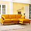Mackenzie Large Right Hand Facing Velvet Corner Sofa - Mustard