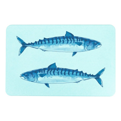 Mackerel Blue Non Slip Stone Bath Mat - 3