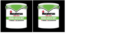 Macpherson Trade Durable Acrylic Matt Paint Brilliant White 5L Pack of 2