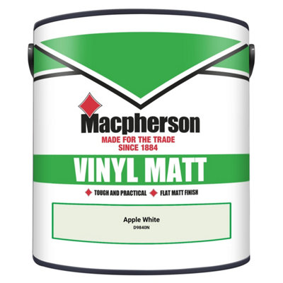 Macpherson Trade Walls & Ceilings Vinyl Matt Emulsion Paint Apple White ...