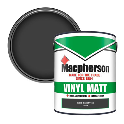 Macpherson Trade Walls & Ceilings Vinyl Matt Emulsion Paint Little Black  Dress (U2070A) 5L
