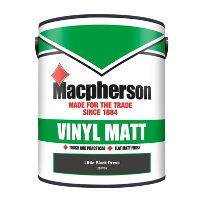 Macpherson Trade Walls & Ceilings Vinyl Matt Emulsion Paint Little Black  Dress (U2070A) 5L