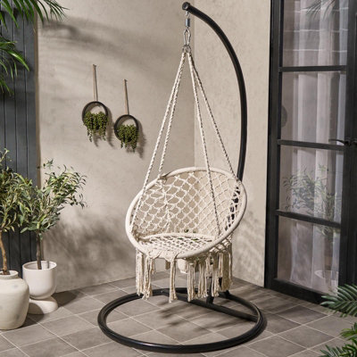 Macrame Hanging Chair Outdoor Swing Garden Furniture Hammock Rope