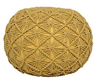 Macrame Traditonal Round Pouffe Decor Ottoman 100% Cotton Handmade