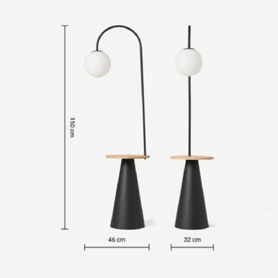 Made.com Vars Shelf Floor Lamp Black & Natural