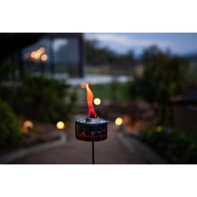 Made in Colors Curved Metal Black Garden Citronella Light Torch Stand Ground Spike 2 x Pack