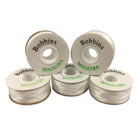 Madeira Pre-Wound Bobbins (Pack of 144) White (One Size)