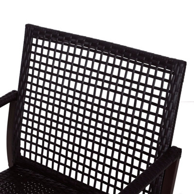 Madile 3-Piece Rattan Bistro Set with Rocking Chairs and Round Glass ...