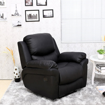 Madison Electric Bonded Leather Automatic Recliner Armchair Sofa Home Lounge Chair (Black)