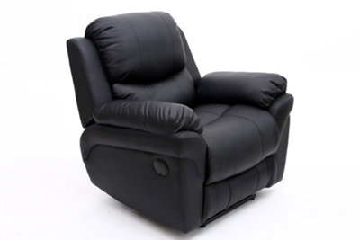 Madison Electric Bonded Leather Automatic Recliner Armchair Sofa Home Lounge Chair (Black)
