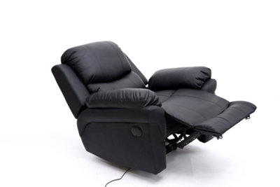 Madison Electric Bonded Leather Automatic Recliner Armchair Sofa Home Lounge Chair (Black)