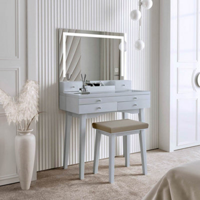 Madison white deals glass dressing table