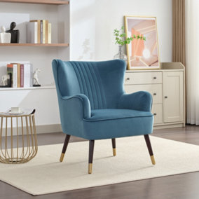 Madison Velvet Fabric Accent Chair - Teal