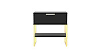 Madrid 1 Drawer Lamp Table in Black Ash (Ready Assembled)