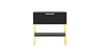 Madrid 1 Drawer Lamp Table in Black Ash (Ready Assembled)