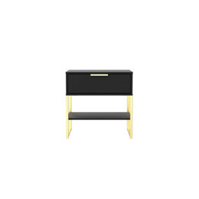 Madrid 1 Drawer Lamp Table in Black Ash (Ready Assembled)