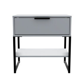 Madrid 1 Drawer Lamp Table in Dusk Grey (Ready Assembled)