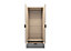 Madrid 2 Door 1 Drawer Mirrored Wardrobe - L52 x W81 x H196 cm - Grey/White Gloss
