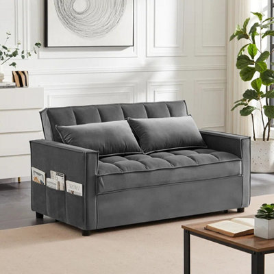 Madrid 2 Seater Sofa Bed -  Grey
