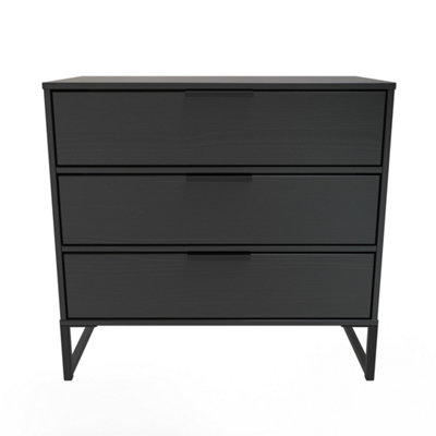 Madrid 3 Drawer Chest in Black Ash (Ready Assembled)