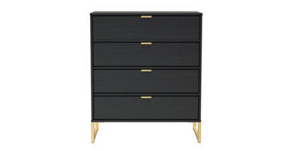 Madrid 4 Drawer Chest in Black Ash (Ready Assembled)