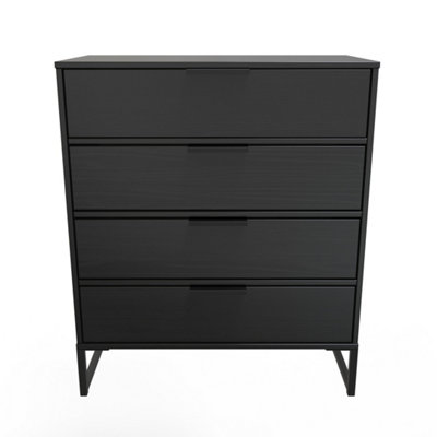 Madrid 4 Drawer Chest in Black Ash (Ready Assembled)