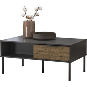 Madrid Black and Acacia Effect Storage Coffee Table