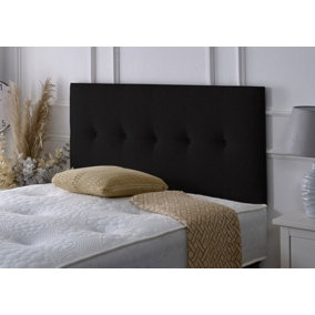 Madrid Chenille 2ft6 Small Single 24" Headboard - Black